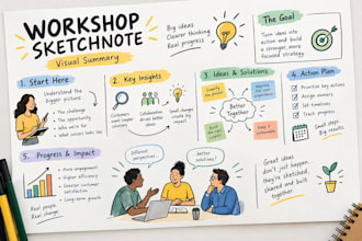 create a workshop sketchnote and visual summary