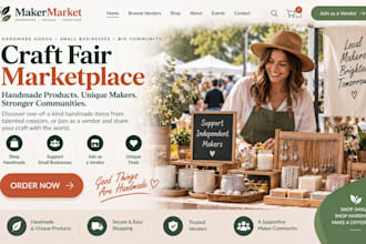 design wix craft fair website vendor marketplace handmade products maker website