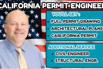 provide architectural, civil and structural engineering drawings for ca permits