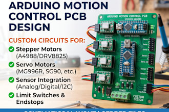 design arduino motion control pcb for stepper motors, servos and sensors