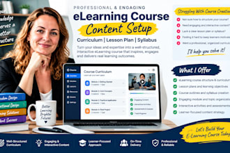 setup interactive elearning course content, curriculum, lesson plan, syllabus