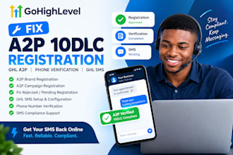 fix gohighlevel a2p 10dlc registration gl a2p phone verification ghl SMS