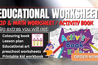 design education kid worksheet, printable workbook, math worksheet, activty book