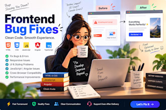 fix HTML CSS javascript and frontend website bugs