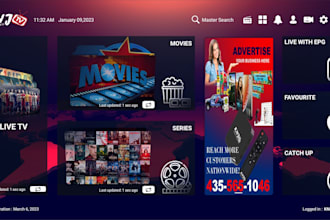 rebrand whitelabel iptv app with admin panel, modern UI and multi device support