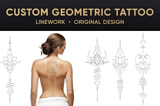 design a custom geometric linework tattoo