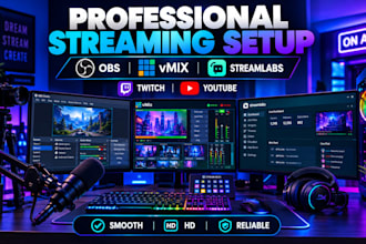 setup obs vmix streamlabs twitch youtube professional live streaming