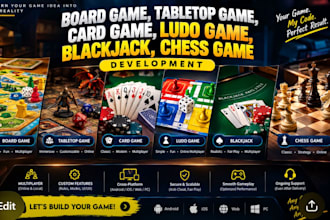 build board game, tabletop game, card game, ludo game, blackjack, chess game
