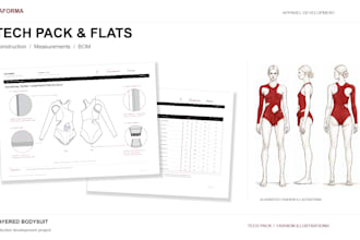 create clothing tech packs and technical flats