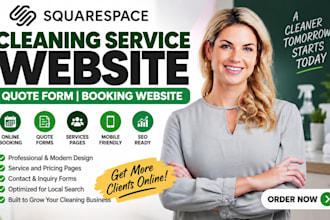 build squarespace cleaning services website quote form booking website design