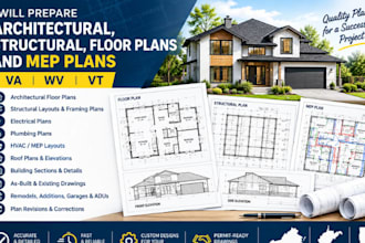 design architectural structural and mep plans for VA wv vt