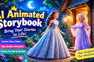 do children storybook ai animation, illustration for amazon kdp and youtube