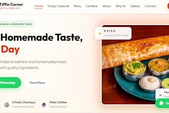 build a modern restaurant , kitchen or tiffin website
