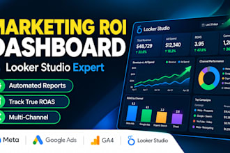 build a google and meta ads ROI roas analytics dashboard tool in looker studio