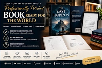 do professional book editing, proofreading, formatting and book cover design