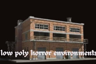 create psx ps1 ps2 n64 low poly horror environment buildings low poly game asset