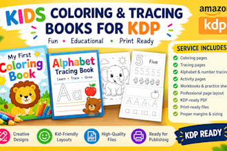 design kids coloring and tracing books for KDP