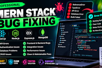 fix react node js express and mern stack bugs