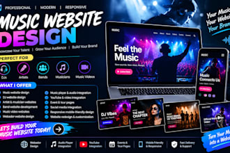 music website dj website artist website band website music video webador design