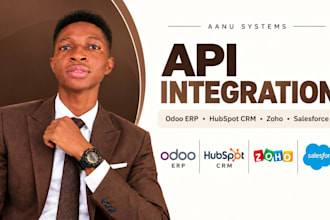 integrate odoo erp, hubspot CRM, zoho, salesforce, rest API, webhook automation