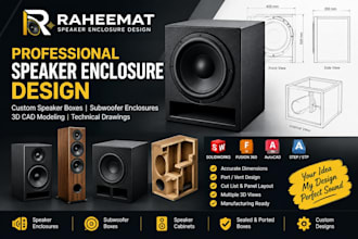 design custom speaker enclosure and subwoofer box in 3d cad