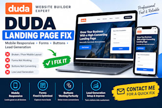 fix duda landing page issues mobile responsiveness forms buttons lead generation