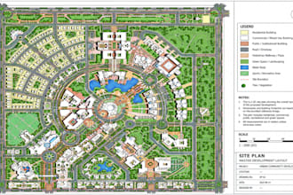 2d site plan, plot plan, lot layout and landscape design for city permit