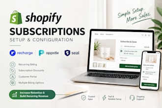 setup shopify subscription with recharge, appstle or seal