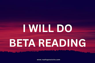 do beta reading and alpha reading for fiction books