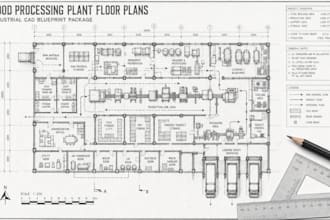 design food processing plant floor plans industrial cad blueprint package