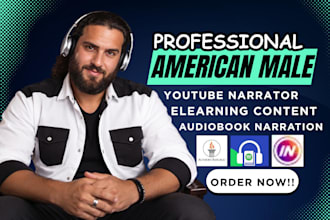 record a youtube male voiceover, american duet or character voiceover narration