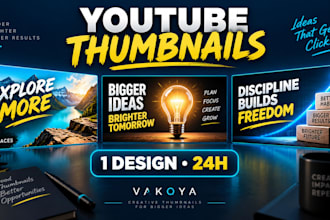 design a clean click worthy youtube thumbnail