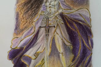 draw your fantasy dnd character in colored pencil