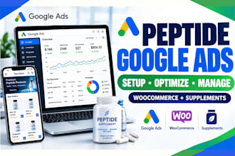 setup and manage peptide marketing peptide google ads peptide meta ads