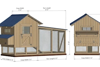 design DIY woodworking chicken coop and duck coop plan with material lists