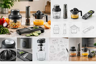 design and redesign your kitchen gadget in 3d cad with realistic rendering