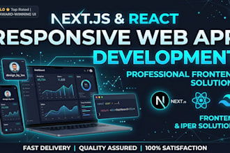 build modern responsive web app in react and nextjs