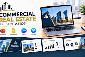 design commercial real estate presentation, property investment deck