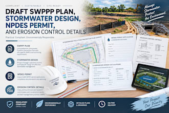 draft swppp plan, stormwater design, npdes permit, and erosion control details
