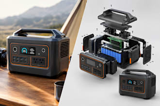 design portable power station housing for pcb, battery, manufacturing