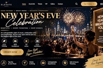 design wix new years eve website event ticketing nightlife rsvp event website