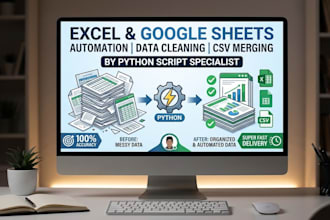 automate google sheets, excel data cleaning, and CSV processing using python
