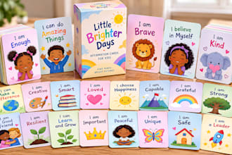 create custom kids affirmation positive quotes motivational card tuck box design