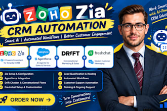 setup salesforce agentforce, zoho zia, drift and freshchat CRM automation