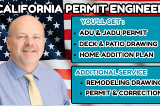 draw california permit plans for adu jadu deck patio additions and remodeling