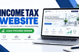 design financial website, tax website, income tax landing page to capture leads