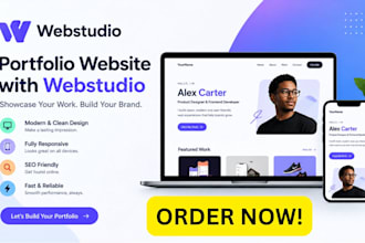 design a modern webstudio portfolio website for you fix bug and issues