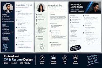 create a professional CV and resume