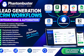 create lead generation CRM workflows integrations phantombuster automation