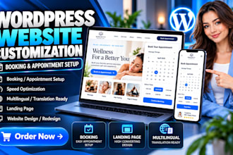 add wordpress booking features and design landing pages